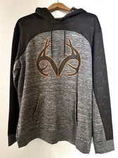 Realtree Men's Hooded Sweatshirt XL 46/48 Gray & Brown Camouflage Polyester