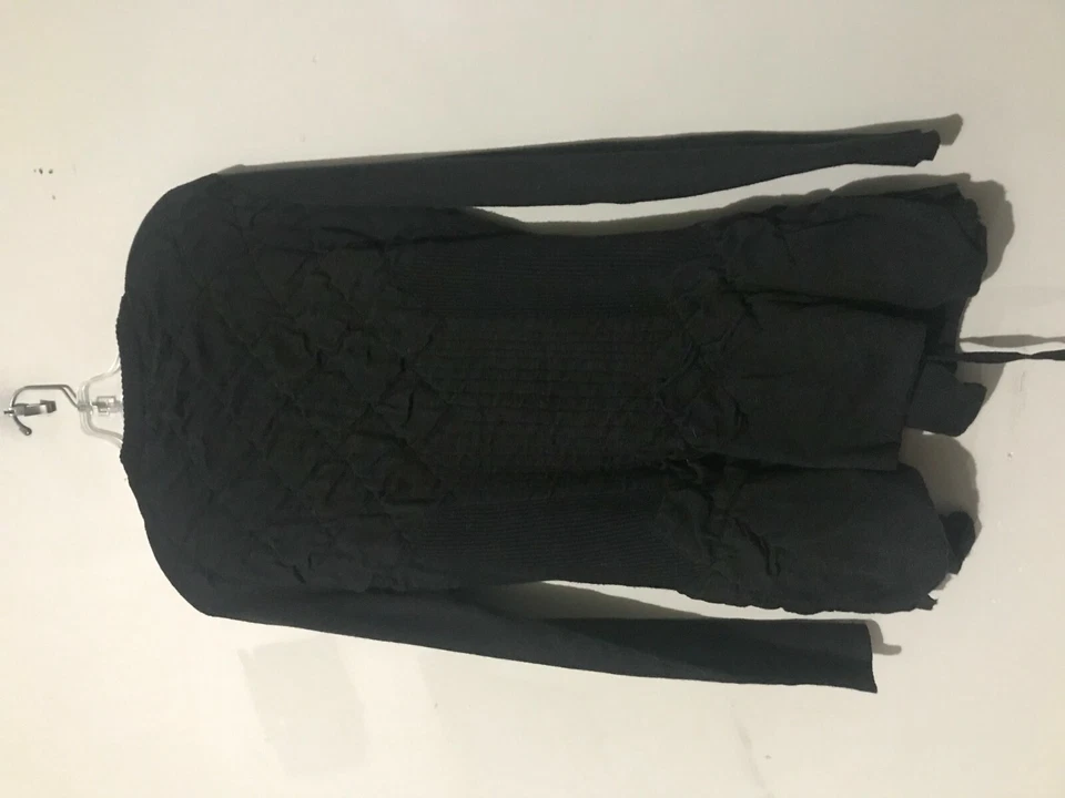 Cárdigan Suéter Cinturón Lana Gris Mystree Talla M Mujeres Elegante Estilo Volantes #6922 Foto 3 de 4