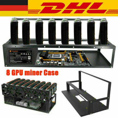 8 GPU Open Air Gehäuse Halterung Alu Mining Frame Open Case Mining Rig Miner DH