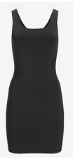 Express Women Scoop Neck Mini Sheath Dress Black Size XXS FREE Ship!