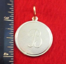 14 CT Or EP Grand (Sur 1 ") Rond Initiale Disque Lettre B Pendentif Breloque