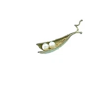 MICHAEL MICHAUD "Pea Pod" 2 Pearl Pin/Brooch 5686