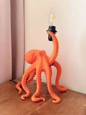 Octopus Table Lamp In Bright Orange