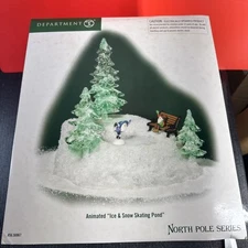 Vintage Dept 56 Village Animated Ice & Snow Skating Pond Christmas (A-2L)