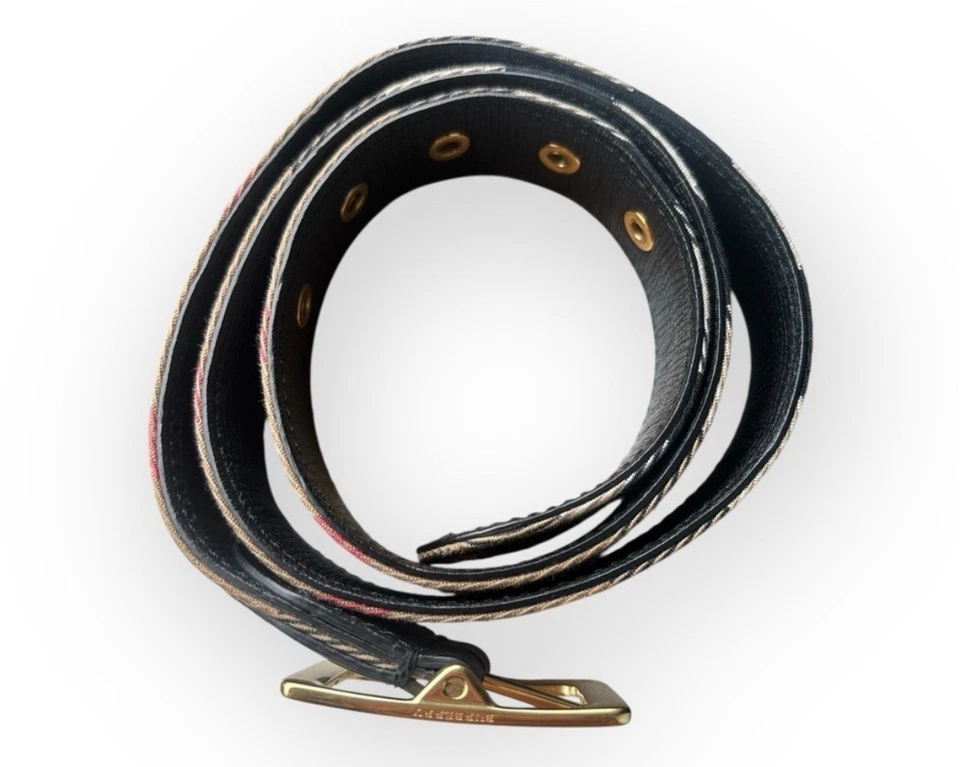 Auténtico cinturón Burberry a cuadros de cuero/lona Foto 4 de 4