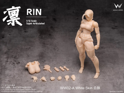 Whale Works WW02-A Female Figure Rin (white) 1 12 Actionfigur UK