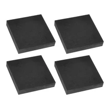 4 Pcs 80mm x 15mm Rubber Solid Anti-Vibration Pads Thick Square Washers Black