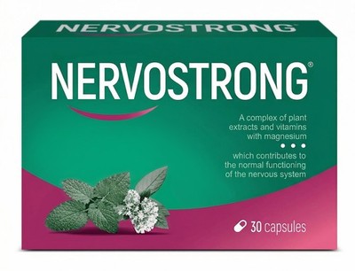 NERVOSTRONG Unterstützung des Nervensystems B1, B2, B3, B6, B12, Stressabbau 30 Kapseln