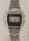 Vintage Seiko A258-5000 Silver Wave Digital Alarm Chronograph Watch Parts/Repair