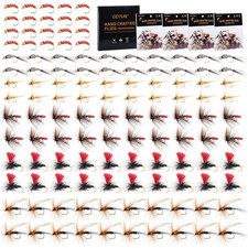 120 Fly Fishing Flies Kit: Dry/Wet Flies, Streamers, Nymphs - Trout, Salmon