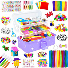 3000 Arts and Crafts Supplies for Kids Craft Kit All in 3 Layered Craft Box