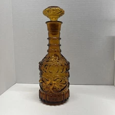 Vintage Jim Beam Amber Glass Bourbon Whiskey Bottle Decanter w/ Stopper