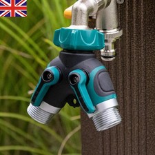 Garden Hose Splitter, 2 Way Hose Tap Connector, Outdoor Double Y Valve Water Tap