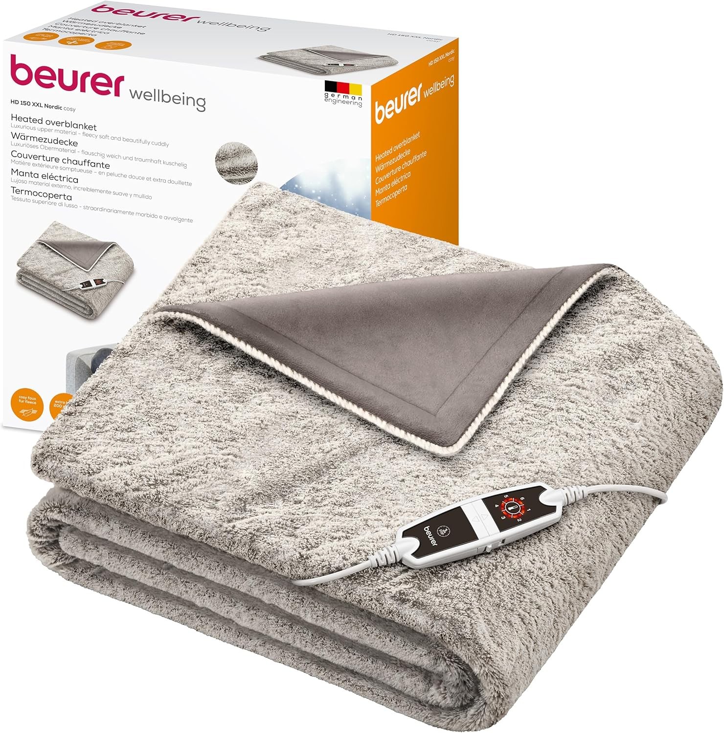 Beurer Wärmezudecke HD 150 XXL Nordic taupe Heizkissen Wärmezudecke