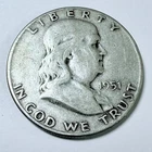 1951 Franklin Silver Half Dollar-90%  Silver- Circulated Coin #7752