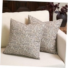 Floral Throw Pillow Covers 18x18 Set of 2 18" x 18" Pack of 2 Yellow/Sand