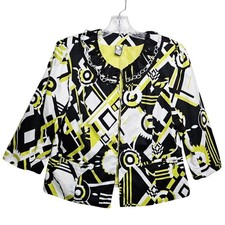 SilkLand Collection Women's Blazer Jacket Petite Large PL 80's 90's Geometric