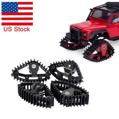 US Black Snow Tracks Wheel Tires for 1/18 RC Crawler Traxxas TRX4M Upgrade Parts
