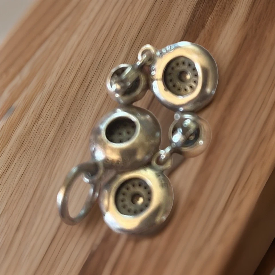 Pandora Auténtico 100% Plata 925 Elegancia Radiante Conjunto de Pendientes Colgantes y Colgantes Foto 3 de 4