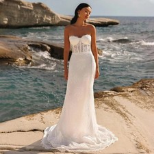 Sweetheart Wedding Dress Lace Appliques Chapel Train Zipper Tulle Bride Gowns