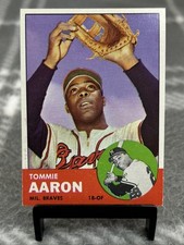 Tommie Aaron Rookie Card 1963 Topps #46 Milwaukee Brewers. rookie card picture