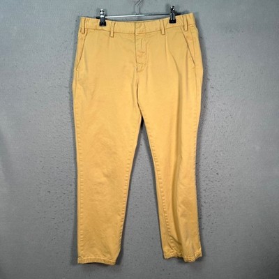 Gant Rugger Mens Size 31 x 27 Yellow Chinos Slim Fit Trousers Chino Pants