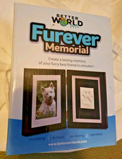 Better World Pets Furever Memorial Paw Print Picture Frame Clay Paw Print NEW