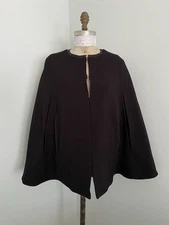 Draper James Black Cape SZ XS/S Gold Hardware Faux Leather Trim