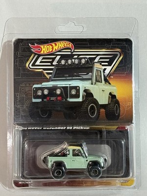Hot Wheels Elite 64 LAND ROVER DEFENDER 90 Pickup  1:64 Diecast Real Rider HGW12