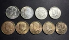 Lot of 9 Kennedy Half Dollars 40% Silver 1965 1966 1967 1968-D Circulated