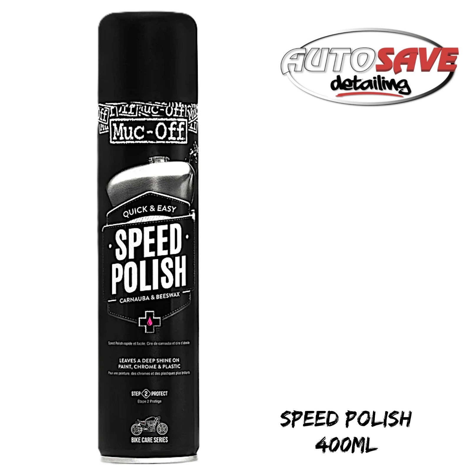 Muc-Off - Speed Polish |400ml |Polish & Wax |Hydrophobic |Carnauba Wax