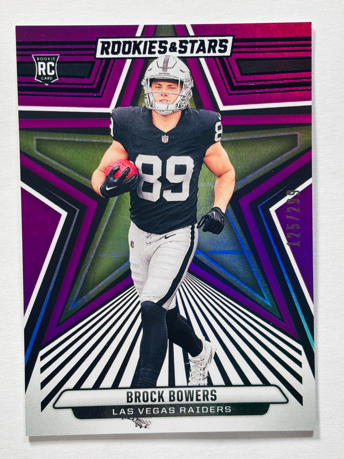 2024 Panini Rookies & Stars Brock Bowers Purple RC /299 Raiders