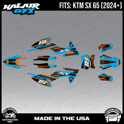 Graphics Kit for KTM 65SX SX65 (2024+) Warrior Series - Cyan