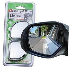 2PCS Blind Spot Mirror, HD Glass and ABS Housing Convex Wide Silver Stick Fan
