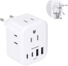 European Travel Plug Adapter, HANYCONY Foldable International Power Adapter, Typ