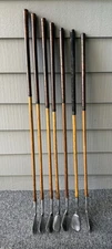 Antique Hickory Wood Shaft Set of Tom Stewart Irons