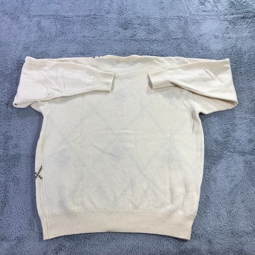 Vintage Jaeger Sweater Mens 44 Pullover Yellow VTG Scotland Lambswool a352 - Picture 6 of 10