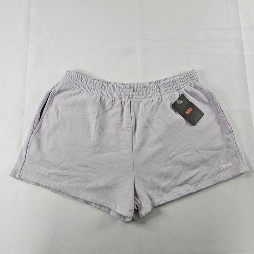 Levis San Francisco Sweat Shorts Womens Size L Light Purple Fleece Elastic NWT