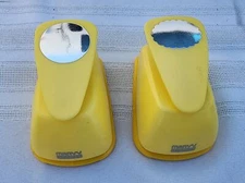 Lot of 2 Marvy Uchida Paper Shapers/Punch Yellow Craft Scrapbooking