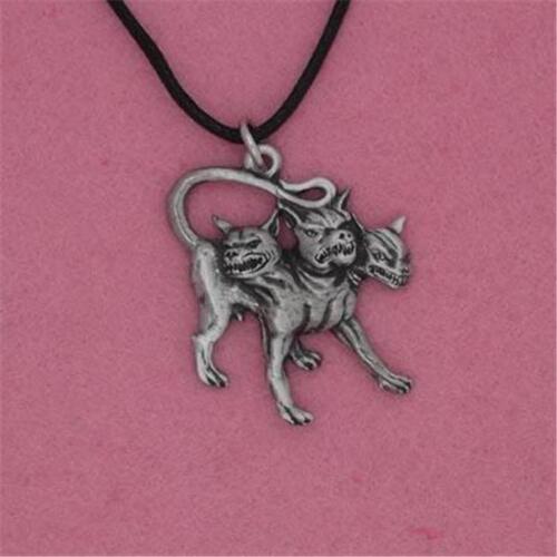 ENGLISH PEWTER - CERBERUS - PENDANT NECKLACE UNDERWORLD HADES DOG - Picture 1 of 1