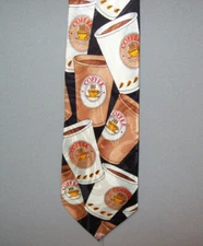 Steven Harris COFFEE in TOGO CUPS Novelty 58" Polyester Neck Tie #938