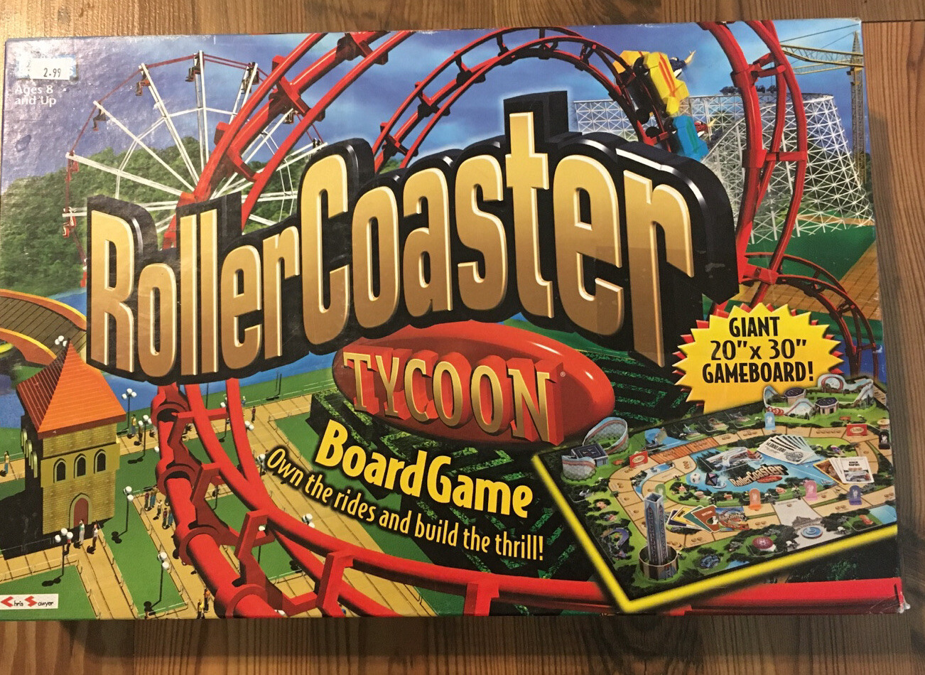 Roller Coaster Tycoon by Parker Brothers 20”x 30” Game Board 2002 - NEW OPEN BOX