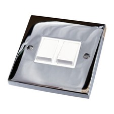 Heritage Brass CR992W Victorian Polished Chrome 6A 2 Gang 2 Way Switch