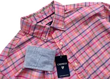Daniel Cremieux Shirt Classics Nwt Flip Cuff Pink Stripe Check Long Sleeve XL