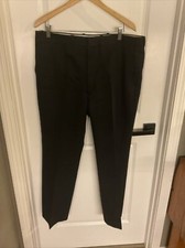 Farah - Flat Front Dress Pants - Black - Mens 38x30