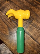 Vintage Yellow  Green Toy Hammer 14