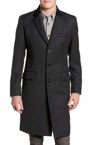 dark grey mens overcoat