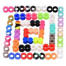 10-100PCS Ear Gauge Set Silicone Tunnel Flesh Plug Kit Piercing Jewelry 2G-3/4''