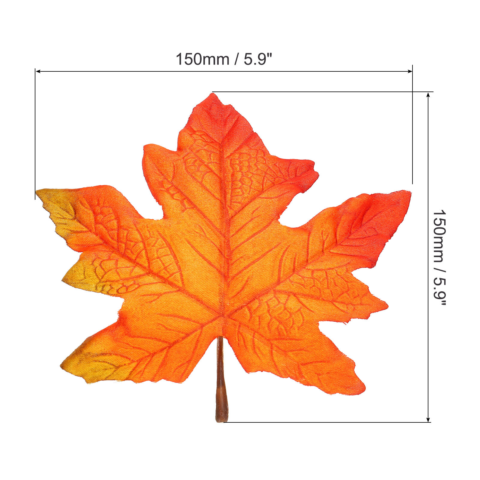 Fake Fall Leaves, 40 Pack Artificial Maple Leaves Faux Style 1, Orange