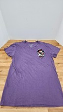 Ed Hardy Purple Skull Graphic V-Neck T-Shirt Size Medium Vintage Made in USA